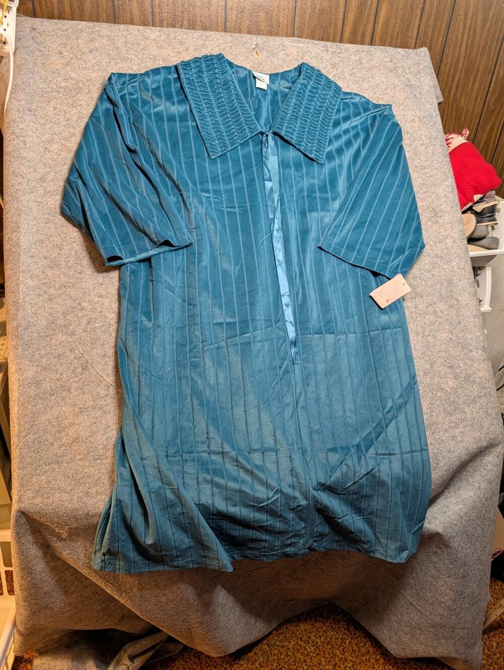 Vintage Lady Jamille Blue/Green NWT Zip Front Collar Size 6X Cottage Granny